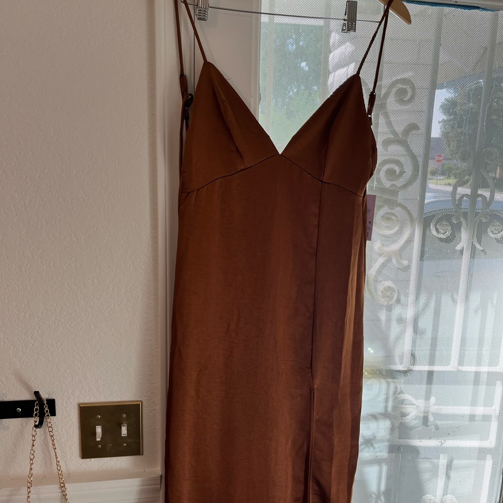 Brown/Copper midi dress